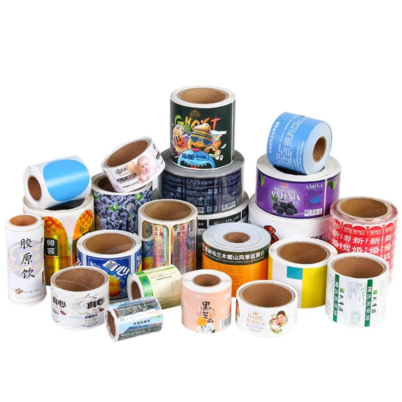 adhesive labels on a roll